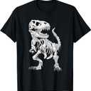 T-Rex Skeleton Dino bones paleontologist Fossil Dinosaur T-Shirt (Small, Black)