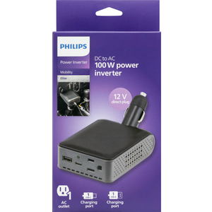 Philips Power Direct Plug Power Inverter 1 C. DC to AC 100 Watt Power Inverter.