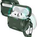 ESR for AirPods 4 Case, Compatible with AirPods 4th Generation Case (2024), Compatible with MagSafe, Powerful Drop Protection, Magnetic Lid, Cyber Series, Green