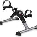 Under Desk Bike Pedal Exerciser, Upper & Lower Peddler Exerciser for Seniors with LCD Display, Fitness Folding Exerciser Peddler for Arm & Leg Workout (Grey)