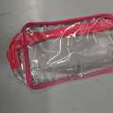 24 Pack Clear Makeup Bags Bulk Cosmetic Storage Bag Waterproof PVC Pouch with Zipper for Travel Organizer Plastic Toiletries Case for Women Traveling Bathroom, 7"x 4.7"x 2.4" (Pink)