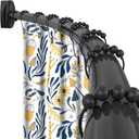 Black Curved Shower Curtain Rod Round Shower Rod Adjustable 33-78 In Stainless Steel Rustproof Bowed Shower Curtain Rods for Bathroom Bathtub Stall Rounded Curved Shower Rod Bar Need to Drill