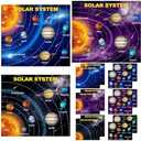 24 Set 48 Sheets Planet Craft Kits Waterproof Space Planet Stickers DIY Make Your Own Solar System Stickers for Crafts Classroom Learning Educational Classroom Reward Game Activities