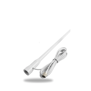 Fiberglass Marine Antenna, VHF 156-163Mhz White 43Inches Boat Antenna with Adjustable Fixed Bracket Mount Base 4.5Meter(14.7ft) RG58 Cable for Uniden Icom Cobra Yaesu Midland Transceiver