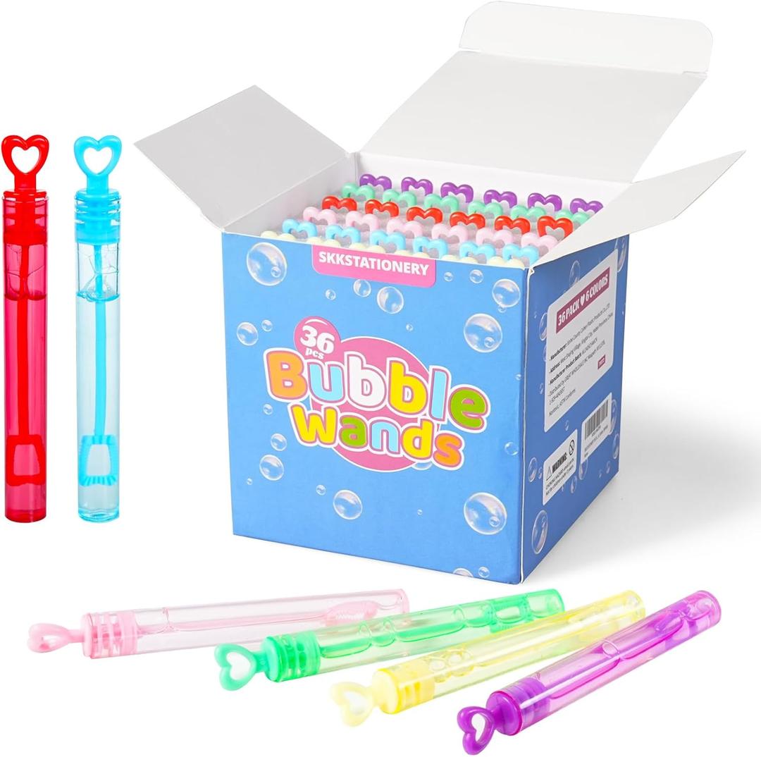 36 Pcs Bubbles Party Favors for Kids Mini Bubble Wands Bubble Party Favors Assortment Neon, Kids Summer Gifts, Fun Bubbles for Easter Christmas Halloween Birthday Goodie Bags