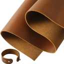 RingSun Bourbon Brown Genuine Leather Sheets for Crafts - Full Grain Tooling Leather (2mm), 12''X24''