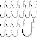 INCLY 1/4" Pegboard J Hooks, 100PCS Heavy Duty Peg Board Hooks Accessories with Peg Locks & Rubber Tipped, Peg Board Tool Hangers Fit 1/4" Pegboard for Wall Hanging Tools or Display Jewelry