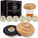 Electric Whiskey Smoker Kit with 6 Wood Chips, Portable Cocktail Smoker, Rechargeable Drink Infuser for Whiskey, Bourbon, Rum, Old Fashioned, Home Bar Accessories, Gift for Men, Dad, Whiskey Lovers