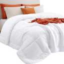 Bedsure Comforters King Size - Duvet Insert Contrast Down Alternative Comforter Quilted All Season Duvet with 8 Tabs, Machine Washable, Gifts for Women, White, King 90 x 102 Inches