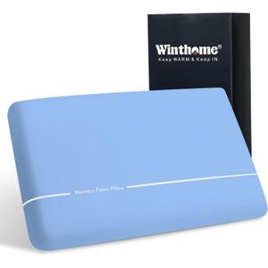 Winthome Memory Foam Pillow, Two-Sided Soft and Firm Neck Pillow for Sleeping, Suitable for Side, Back and Stomach Sleepers with Washable Cover