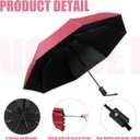 Jexine 6 Pcs Travel Compact Umbrella Automatic Open Close Windproof Small Light Backpack Purse Car Portable Collapsible Umbrella for Rain, Men Women (Black, Navy, Wine)