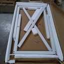 Rovibek 43" Dining Table, Modern Space Saving Kitchen Table, Wooden Industrial Style Farmhouse, White