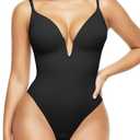 Popilush Shapewear Bodysuits for Women - Tummy Control Body Suits for Womens Deep V Corset Tops Thong Concert Outfits, Large