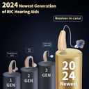 RIC Hearing Aids for Seniors Rechargeable Receiver-in-Canal OTC Hearing Aid with Noise Cancelling-Nearly Invisible Digital Hearing Aid Adapts to Mild to Severe Hearing Loss