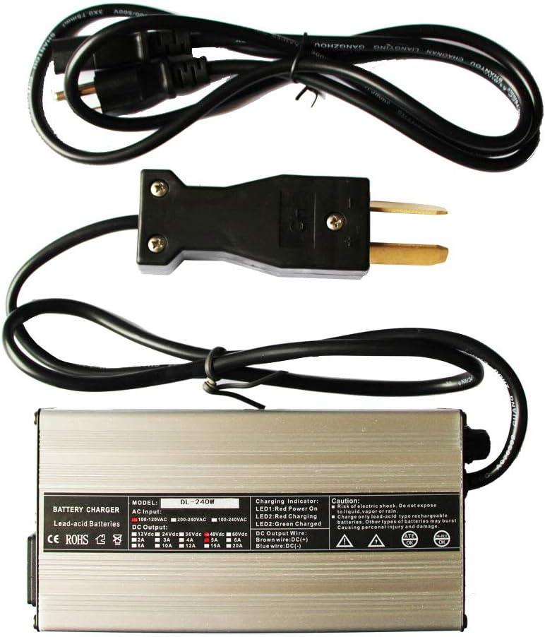 48 Volt Golf Cart Charger 48 Volt 5A Battery Chargers Trojan Golf Cart Batteries Golf Cart Accessories with Crows Foot Plug for Ezgo Yamaha Club Car TXT Super Hauler