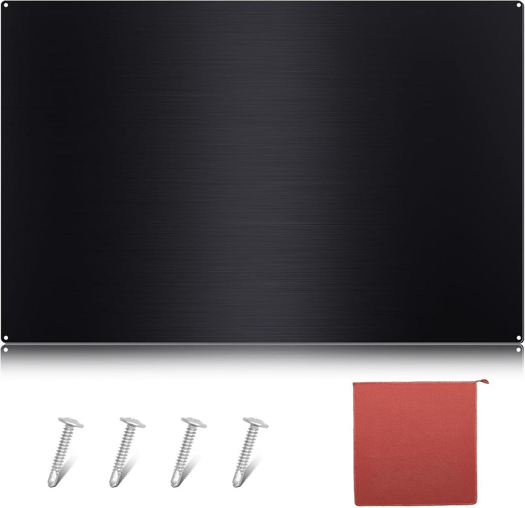 Yaocom Stainless Steel Backsplash Range Hood Stove Backsplash Back Stainless Steel Sheet for Kitchen Wall Splatter Metal Wall Panels with Screws and Hanging Towel(Black, 30×36 Inch)