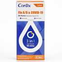 CorDx TyFast at Home Flu A/B & COVID-19 Multiplex Rapid Test Kit, Easy, Accurate, Fast Results in 10 Minutes, 3 in 1 Combo Kit, 4 Tests