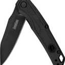 Kershaw Appa Folding Tactical Pocket Knife, SpeedSafe Opening, 2.75 inch Black Blade and Handle, Small, Lightweight Every Day Carry (Straight Blade)