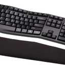 Amazon Basics Ergonomic Wireless Keyboard and Mouse Combo with Wrist Rest, Plug and Play, 2.4 GHz USB, Easy to Use, Black
