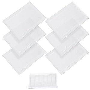 Floor Vent Covers Rectangle Air Vent Screen Cover Magnetic PVC Vent Mesh Floor Register Cover Plastic Vent Screen for Wall Ceiling Floor Catch Debris Hair Insect (White, 8 x 12 Inch)