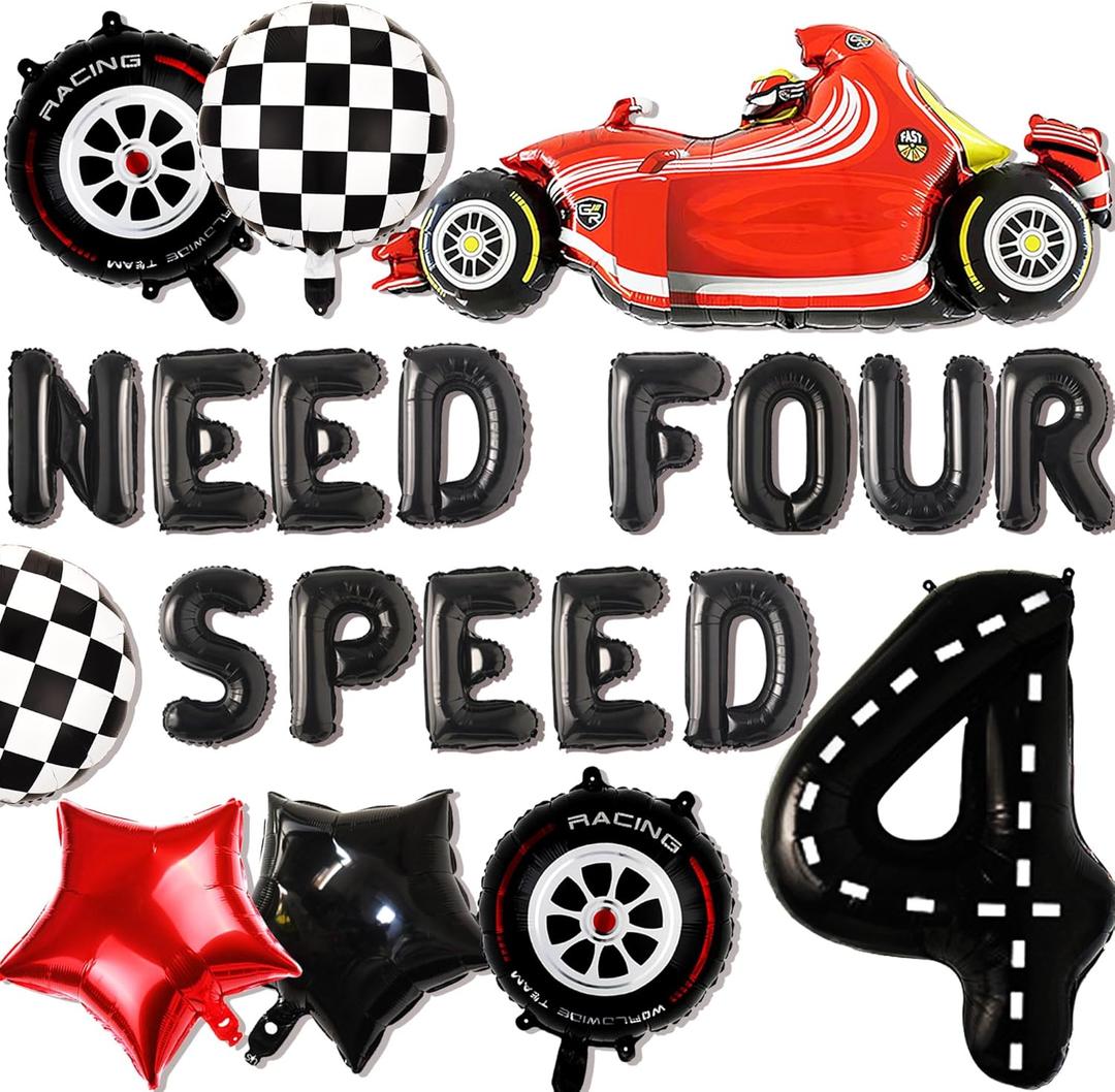 JeVenis Need Four Speed Birthday Decoration Need Four Speed Balloons Backdrop Racing Car 4th Birthday Decoration Boys 4th Birthday Party Supplies Car Balloons JeVenis Need Four Speed Birthday Decoration Need Four Speed Balloons Backdrop Racing Car 4th Birthday Decoration Boys 4th Birthday Party Supplies Car Balloons