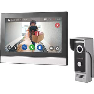 WiFi Video Intercom System, Video Doorbell Camera with Monitor Wireless,1080P IR & Night Vision Camera, 7 Inch Touch Screen Support TY APP, 2-Way Audio, Electronic Photo Frame, Waterproof