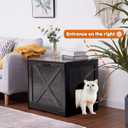 Dwanton Cat Litter Box Furniture Hidden, Cat Litter Box Enclosure, Reversible Entrance Can Be on Left or Right Side, Indoor Cabinet, Wooden Washroom, End Table, Nightstand, Dark Gray, 23.6" L
