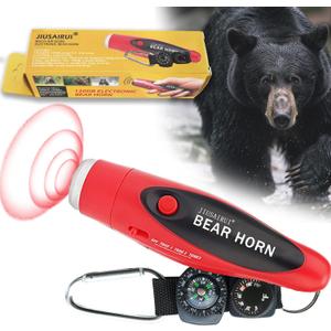 120dB Electronic Air Horn with Compass & Thermometer- Bear Horn to Scare Bears - Self Defense for Hiking 120dB Electronic Air Horn with Compass & Thermometer- Bear Horn to Scare Bears - Self Defense for Hiking