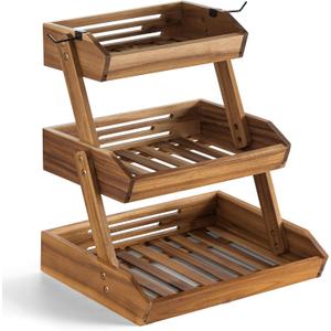 Super Large Size Fruit Basket, Fruit Bowl, 3 Tier Fruit Basket for Kitchen, Fruit Stand Storage Holder, Heavy Duty/Large Capacity for Fruit, Vegetables and Home Kitchen Countertop Organizer