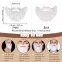 Honcloud Realistic Fake Beard with Adjustable Band, Well - Suited for complementing Halloween Party Outfits (White)