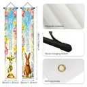 Nuxovilar Easter Door Banners He is Risen Cross and Bunny Banner Polyester 12x70.86in Easter Banners for Outside Banner Decor for Home Porch Church