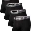 BAMBOO COOL Men's Underwear Boxer Briefs Soft Breathable Underwear (4 Pack, Large Size)