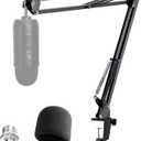 Blue Yeti Microphone Stand with Foam Cover - Suspension Boom Scissor Arm Stand and Mic Windscreen Pop Filter Compatible with Blue Yeti Microphone by YOUSHARES