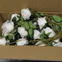 Hananona Artificial Roses in Bulk, Fake Velvet Silk Roses Realistic Rose for Wedding Centerpieces Flower Arrangement Home Decor (50, White)