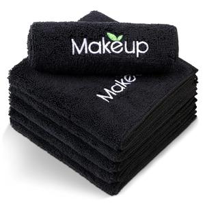 Orighty Microfiber Makeup Remover Cloths - Super Soft, Quick Dry Face Towels for Cleansing, 13 x 13 Inch, 6 Count, Black (6 Count (Pack of 1), Black)