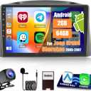 [2+64G] Hikity Android 13 Car Stereo for Jeep Grand Cherokee 2005 2006 2007 with Wireless Carplay Android Auto, 10.1" Touch Screen Car Radio GPS WiFi Bluetooth SWC Backup Camera FM Mic