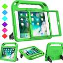 BMOUO Kids Case for iPad 6th/5th Generation (iPad 9.7-inch, 2017/2018), iPad 9.7/Air 2 Casee with Screen Protector, Shockproof Handle Stand iPad 6th 5th Generation Case for Kids, Green