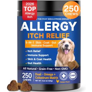 Dog Allergy Chews,is Omega 3 Human,Anti Itch Relief for Dogs Itching Skin Relief and Aller Immune
