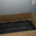 LUCKUP Portable DJ Booth 41"L x 20"W DJ Facade with White & Black Scrim, Foldable DJ Table Station with Adjustable Feet for Party, Black Metal Frame, 41.3"Lx19.7"W