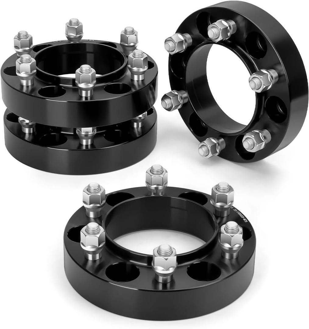 dynofit 6x5.5 Wheel Spacers 1.5" for Toyota Tacoma/4Runner/FJ Cruiser, 106mm Hub Centric M12x1.5 Forged Spacers with Extended Lug Nuts - Set of 4Pcs Spacers