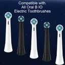 6 Pcs IO Replacement Heads Compatible with Oral B IO 2/3/4/5/6/7/8/9/10/Deep Clean Series Electric Toothbrushs, Toothbrush Heads with Medium Bristles Compatible with Oral B IO (Black/White)
