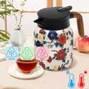 Vintage Pattern Coffee Carafes, 35 Oz/1 Liter - Hot and Cold with Infuser, Perfect for Parties/Home Use (Plum Flower)