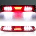 Tresound For 2007-2013 Chevy Chevrolet Silverado/GMC Sierra 1500 2500HD 3500HD 3D LED Bar 3rd Third Tail Brake Light Rear Cargo Lamp High Mount Stop light Electroplating Housing (Red)