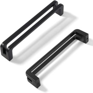 Matte Black zinc Alloy Cabinet pulls,Matte Black 5 Inch 128mm Hole Center Cabinet Handles for Drawer,Cupboard, Wardrobe,Dresser - 6 Pack
