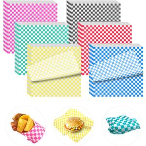 480pcs Deli Paper Sheets - 12x12 inch Variety Pack Checkered Wax Paper, Food Basket Liners for Wrapping Sandwiches Bread Burgers