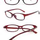 5 Pack Rectangular Reading Glasses for Women, Lightweight Full Frame Readers