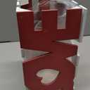 Pickmesh Valentine's Day Flower Vase Love Shaped Centerpiece for Table Decoration Red Love Wooden Sign Romantic Heart Glass Cylinder Vase for Home Valentine Gift Women Birthday Anniversary Wedding