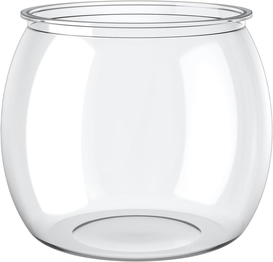 Pawfly 0.5 Gallon Mini Plastic Fish Bowl, Unbreakable Small Fishbowl Desktop Aquarium, Clear Round Plastic Fish Tank for Small Fish, Shatterproof Betta Fish Tank Goldfish Bowl, Decorative Globe Vase