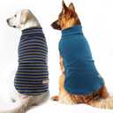 KYEESE 2Pack Dog Sweater Turtleneck Pet Coats Warm Dogs Clothes Pullover Dog Sweaters for Large Dogs Soft Pets Sweatshirt Stretchy Pet Sweater Large Size Pets (XXX-Large (55-75lbs), 2# Stripe+Navyblue)