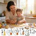 Cookie Cutters Set, 12PCS Stainless Steel Baking Molds with Bunny Egg Carrot Flower Shapes, Spring Cookie Cutter Set for Cookies, Biscuit, Fondant, Baking Supplies